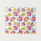 Heldere bloemen op wit wandkleed (Voorkant (horizontaal))