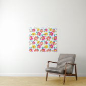 Heldere bloemen op wit wandkleed (In Situ (horizontaal))