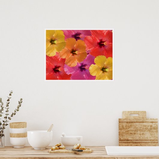 Heldere bloemen poster (Keuken)