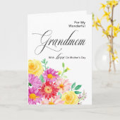 Heldere bloemen voor oma op Moederdag Kaart (Gele Bloem)