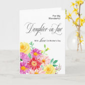 Heldere bloemen voor schoondochter op Moederdag Kaart (Gele Bloem)