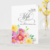 Heldere bloemen voor vrouw op Moederdag Kaart (Gele Bloem)