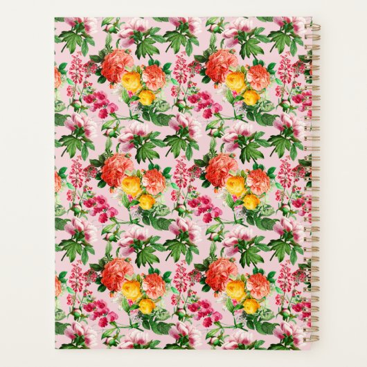 HELDERE  BLOEMENBLOEI OP ROZE SIERKUSSEN PLANNER (Achterkant)