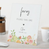 Heldere bloemencitrus Favorieten Sign gepersonalis Reclamebord Met Voetstuk (Insitu)