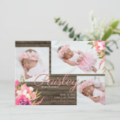 Heldere bloemenschuur houten foto kaart (Staand voorkant)