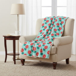 Heldere bloemensherpa deken