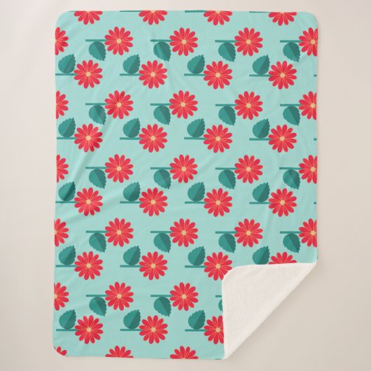 Heldere bloemensherpa deken (Voorkant)