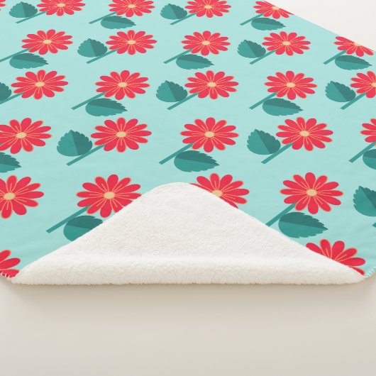 Heldere bloemensherpa deken (3/4)