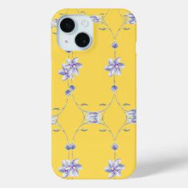 Heldere bloementelefoonhoesje iPhone 15 case
