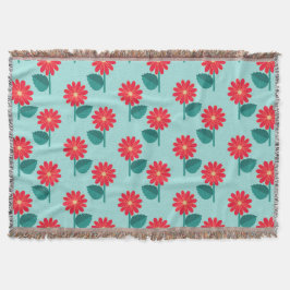 Heldere bloemenwerpdeken deken