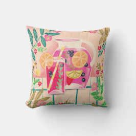 Heldere bloemige kleurrijke fruitzomer buitenkussen