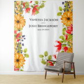 Heldere bloemige waterverf achtergrondmuur wandkleed (In situ)