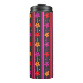 Heldere bloemstreep thermosbeker