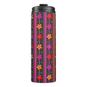 Heldere bloemstreep thermosbeker