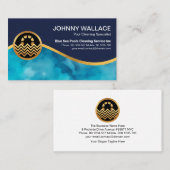 Heldere Blue Pool Water Gold Wave Swimpool  Visitekaartje (Voorkant / Achterkant)