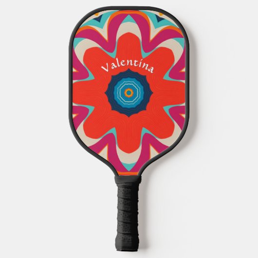 Heldere Boho Bloem Kleurrijk Gepersonaliseerd Pickleball Paddle (Achterkant)