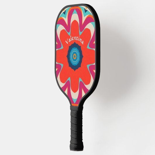 Heldere Boho Bloem Kleurrijk Gepersonaliseerd Pickleball Paddle (Links)