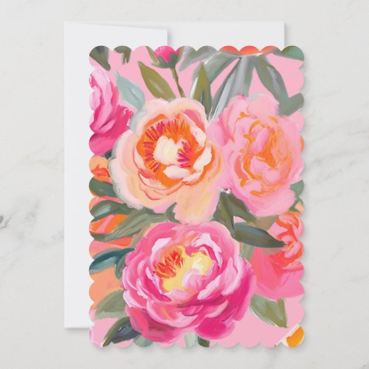 Heldere Bold Bloemrijke Citrus Oranje Vrijgezellen Kaart (Achterkant)