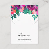 Heldere & Bold Kleurrijke Bloemen oorbel display Visitekaartje (Voorkant)