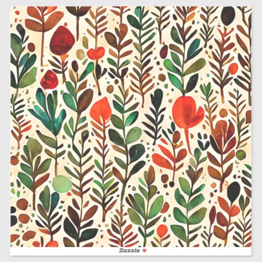 Heldere botanische print op maat sticker (Vel)