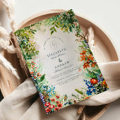 Heldere botanische tuin bruiloft kaart