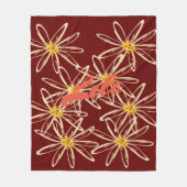 Heldere Bourgogne Rode Bloemen Fleece Deken (Voorkant)