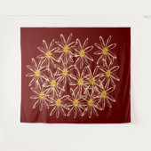 Heldere Bourgogne Rode Bloemen Wandkleed (Voorkant (horizontaal))