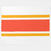 Heldere brede Oranje racestrepen op wit Fleece Deken (Voorkant (Horizontaal))