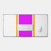 Heldere brede roze gele race strepen op wit bureaumat (Keyboard & Muis)