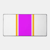 Heldere brede roze gele race strepen op wit bureaumat (Voorkant)