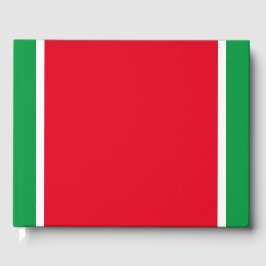 Heldere brede verticale rode witte groene randstre gastenboek