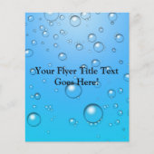 Heldere bubbels, blauw water flyer (Voorkant)