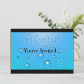 Heldere bubbels, blauw water kaart (Staand voorkant)