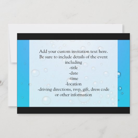 Heldere bubbels, blauw water kaart (Achterkant)