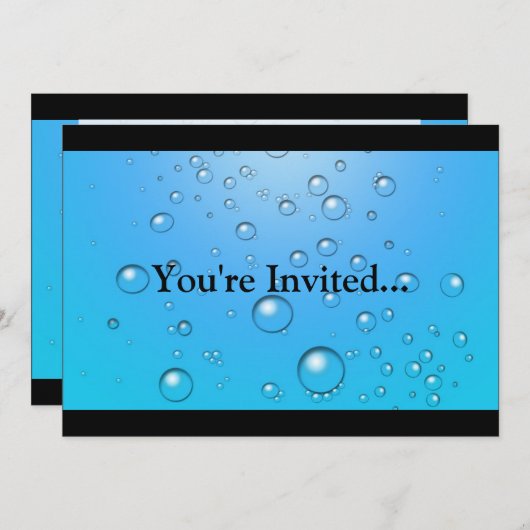 Heldere bubbels, blauw water kaart (Voorkant / Achterkant)