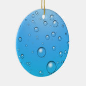 Heldere bubbels, blauw water keramisch ornament (Rechts)