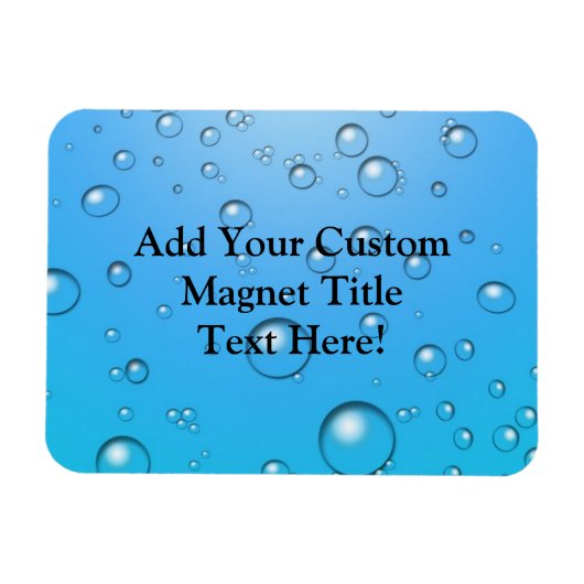 Heldere bubbels, blauw water magneet (Horizontaal)