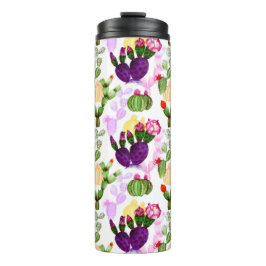 Heldere cactussen Pen Tekening Botanische Patroon Thermosbeker
