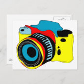 Heldere cameraillustratie briefkaart (Voorkant / Achterkant)