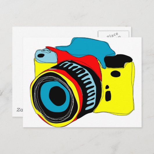 Heldere cameraillustratie briefkaart (Voorkant / Achterkant)