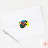 Heldere cameraillustratie ronde sticker (Envelop)