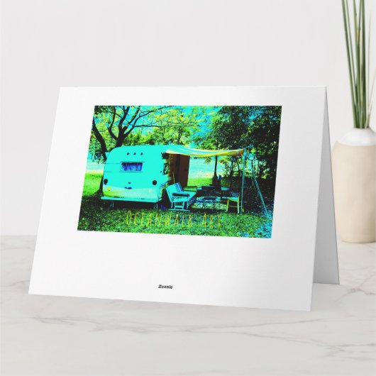 Heldere  Camper Happy Birthday Kaart (Achterkant)