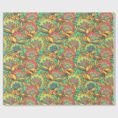 Heldere Caribische kleuren bloemenpatroon Cadeaupapier (Vlak)