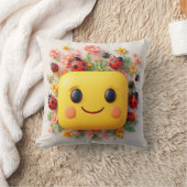 Heldere Cartoon met lieveheersbeestjes, bloemen Kussen (Deken)