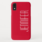 Heldere Cherry Red, minimale gepersonaliseerde Jum Case-Mate iPhone Case (Achterkant)