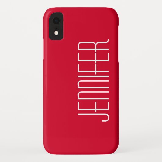 Heldere Cherry Red, minimale gepersonaliseerde Jum Case-Mate iPhone Case (Achterkant)