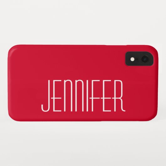 Heldere Cherry Red, minimale gepersonaliseerde Jum Case-Mate iPhone Case (Achterkant (horizontaal))