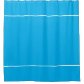 Heldere Chic Sky Blue Slender White Accent Stripes Douchegordijn (Voorkant)