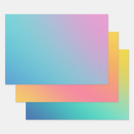 Heldere chique kleurrijke ombre verloop inpakpapier vel (Set)