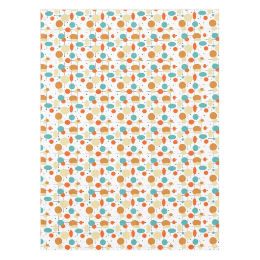 Heldere cirkels en lijnen Mid Century Modern Tafelkleed (Voorkant)